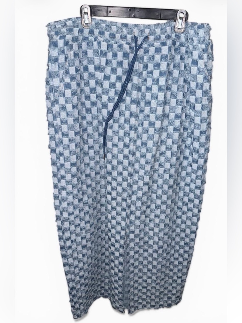 Dressed in LALA Blue Checkerboard Maxi Skirt